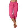 XUNRYAN Capri Pants for Women Casual Summer Cargo Pants High Waisted Cropped Joggers Running Athletic Yoga Capris Sweatpants with Pockets view 1