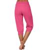 XUNRYAN Capri Pants for Women Casual Summer Cargo Pants High Waisted Cropped Joggers Running Athletic Yoga Capris Sweatpants with Pockets view 3