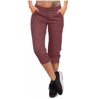 Cargo Capri Pants Women Casual Summer Cropped Joggers Capris Leggings w Pockets Elastic Waist Drawstring Sweatpants