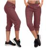 Cargo Capri Pants Women Casual Summer Cropped Joggers Capris Leggings w Pockets Elastic Waist Drawstring Sweatpants view 2