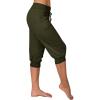 Cargo Capri Pants Women Casual Summer Cropped Joggers Capris Leggings w Pockets Elastic Waist Drawstring Sweatpants view 2