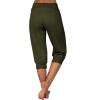 Cargo Capri Pants Women Casual Summer Cropped Joggers Capris Leggings w Pockets Elastic Waist Drawstring Sweatpants view 3
