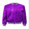 Xnihocha Girls Sequin Jacket Long Sleeve Kids Bomber Coats Spring Fall Party Outfits for Kids Purple 6 Years view 3