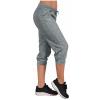 XUNRYAN Women's Capri Pants Cropped Joggers with Pockets Elastic Waist Drawstring Capri Sweatpants view 3