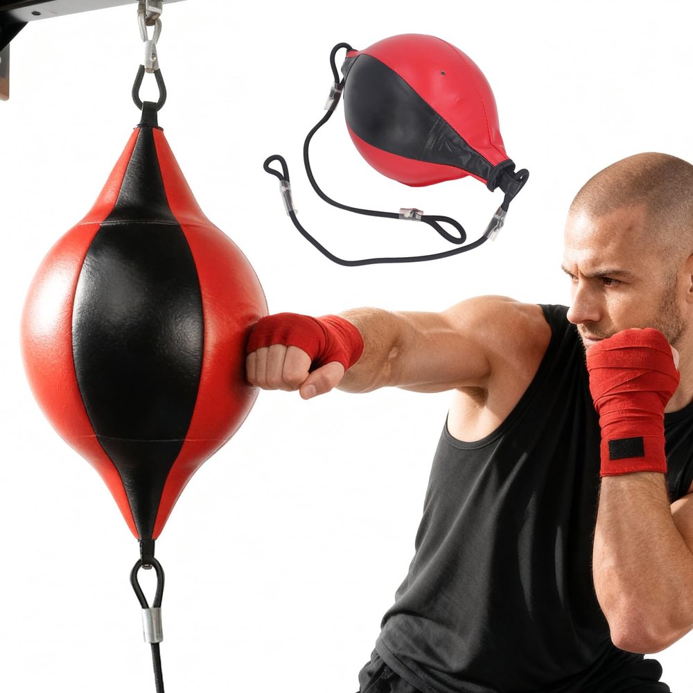 TARSHYRY Double End Punching Ball,Speed Striking Reflex Kit with Durable PU Leather & Adjustable Cords for Reaction, Agility, and Hand Eye Coordination Training