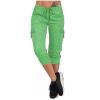 Cargo Capri Pants Women Casual Summer Cropped Joggers Capris Leggings w Pockets Elastic Waist Drawstring Sweatpants view 3