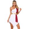 Yruioon Women Ancient Roman Toga Costume Greek Athenian War Gown One Shoulder Praise Lyrical Dance Dress Burgundy X-Large view 1