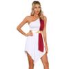 Yruioon Women Ancient Roman Toga Costume Greek Athenian War Gown One Shoulder Praise Lyrical Dance Dress Burgundy X-Large view 2