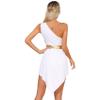 Yruioon Women Ancient Roman Toga Costume Greek Athenian War Gown One Shoulder Praise Lyrical Dance Dress Burgundy XX-Large view 3