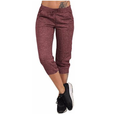 Cargo Capri Pants Women Casual Summer Cropped Joggers Capris Leggings w Pockets Elastic Waist Drawstring Sweatpants