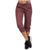 Cargo Capri Pants Women Casual Summer Cropped Joggers Capris Leggings w Pockets Elastic Waist Drawstring Sweatpants view 1