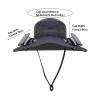 Outdoor Solar Powered Fan Hat for Men Women Breathable Wide Brim Hat with 2 Fans UPF 50+ Fishing Hat Beach Bucket Sun Hat (Nylon, Dark Gray B) view 2