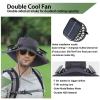 Outdoor Solar Powered Fan Hat for Men Women Breathable Wide Brim Hat with 2 Fans UPF 50+ Fishing Hat Beach Bucket Sun Hat (Nylon, Dark Gray B) view 4