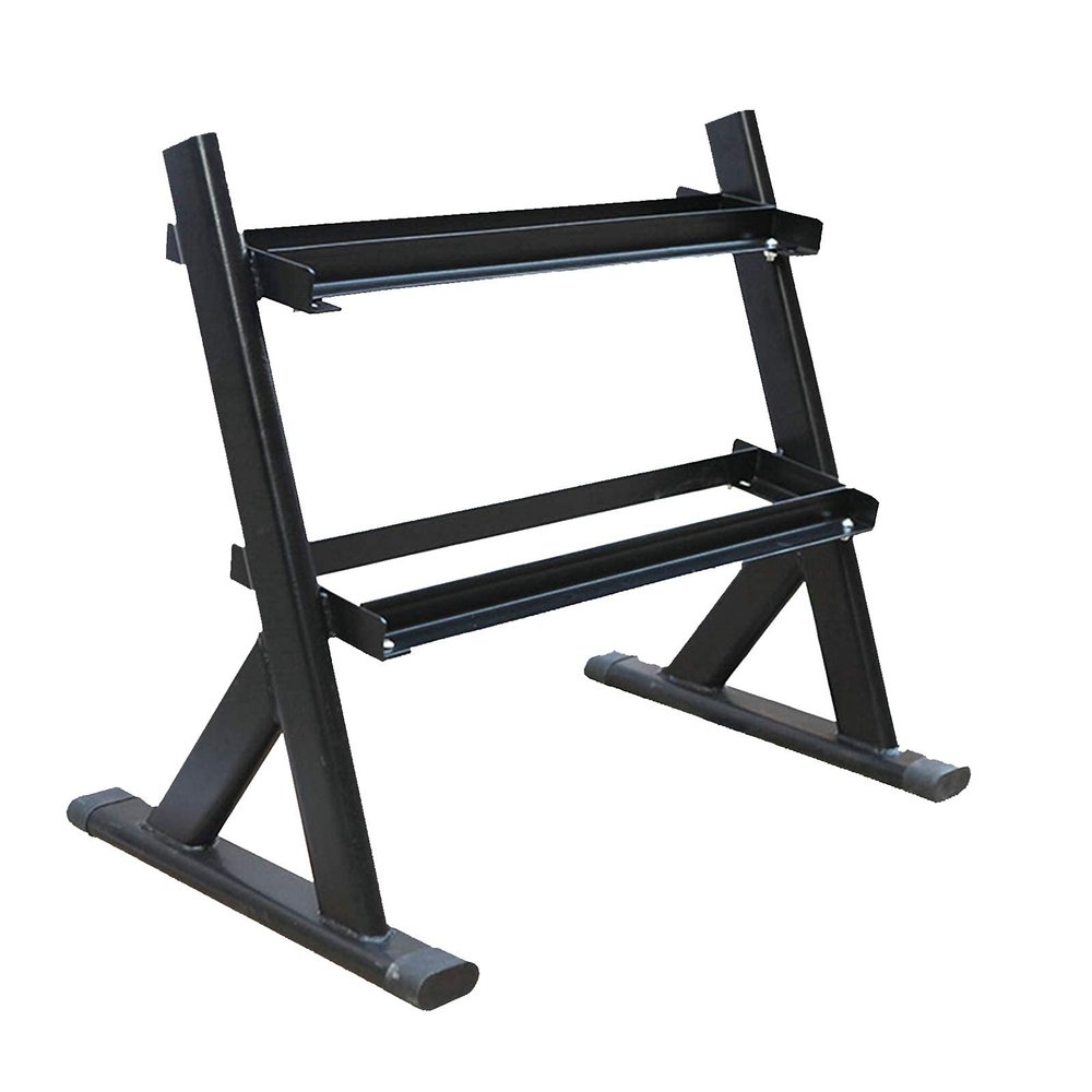 FENOKD Dumbbell Stand Dumbbells 2 Tier Steel Dumbbell Rack Anti-slip Room Equipment Weight Lifting Dumbbell Storage Holder For Home Gym (Black 78x50x68cm)