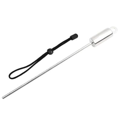 QANYEGN 30cm Scuba Diving Point Rod, Stainless Steel Diving Noise Maker with Lanyard, Diving Stick for Derwater Diving Sport (Black Bracelet)
