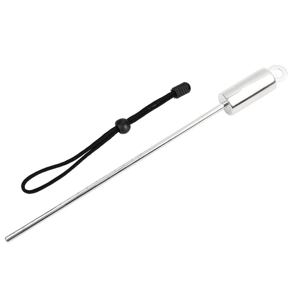 QANYEGN 30cm Scuba Diving Point Rod, Stainless Steel Diving Noise Maker with Lanyard, Diving Stick for Derwater Diving Sport (Black Bracelet)