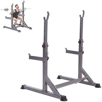 FENOKD Dumbbell Stand and Height Adjustable Squat Stand, Dumbbell Stand, Barbell Stand, Barbell Stand (Grey)