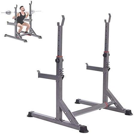 FENOKD Dumbbell Stand and Height Adjustable Squat Stand, Dumbbell Stand, Barbell Stand, Barbell Stand (Grey)