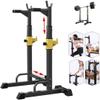 FENOKD Barbell Squat Rack Stand Adjustable Height Solid Steel Bench Presses Compact Heavy Squat Rack, Yellow Adjustable Weight Lift Barbell Rack, Dumbbell Storage Home Gym, Bracket Load 250kg view 1