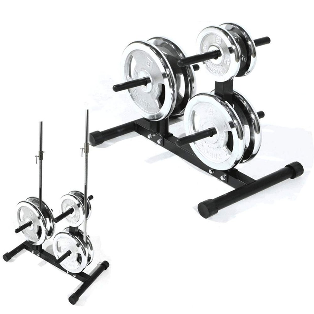 FENOKD Professional Dumbbell Rack, Weight Plate Rack 3 Branches Weights Storage Stand Home Gym Bench Base