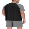 PrinStory Men's Pajama Set Sleepwear Pjs Lightweight Short Sleeve Crewneck Shirts and Shorts Soft Comfy Sleep Sets Dark Gray US L view 3