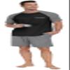 PrinStory Men's Pajama Set Sleepwear Pjs Lightweight Short Sleeve Crewneck Shirts and Shorts Soft Comfy Sleep Sets Dark Gray US L view 4