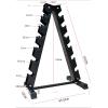 FENOKD Dumbbell Rack Weight Rack Steel Vertical Dumbbell Rack 3/6 Tier Load-bearing 200kg For Home Gym Workout, Dumbell Rack Only (Black 45x60x100cm) view 3
