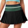 Heathyoga Pleated Tennis Skirt with Pockets for Women Tennis Skort for Woman High Waisted Golf Skirts Athletic Skirt Black & Green view 1