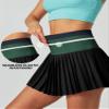 Heathyoga Pleated Tennis Skirt with Pockets for Women Tennis Skort for Woman High Waisted Golf Skirts Athletic Skirt Black & Green view 4