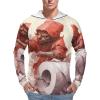 BTCOWZRV Men's Sun Protection Hoodie Shirts UPF 50+ Long Sleeve Rash Guard People And Rolling Paper Sun Shirt Outdoor Style view 1