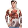 BTCOWZRV Men's Sun Protection Hoodie Shirts UPF 50+ Long Sleeve Rash Guard People And Rolling Paper Sun Shirt Outdoor Style view 2