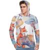 BTCOWZRV Men's Sun Protection Hoodie Shirts UPF 50+ Long Sleeve Rash Guard Fox And Clouds Sun Shirt Outdoor Style view 2