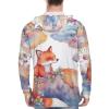 BTCOWZRV Men's Sun Protection Hoodie Shirts UPF 50+ Long Sleeve Rash Guard Fox And Clouds Sun Shirt Outdoor Style view 3