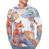 BTCOWZRV Men's Sun Protection Hoodie Shirts UPF 50+ Long Sleeve Rash Guard Fox And Clouds Sun Shirt Outdoor Style view 4