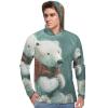 BTCOWZRV Men's Sun Protection Hoodie Shirts UPF 50+ Long Sleeve Rash Guard White Bear And Bird Sun Shirt Outdoor view 2