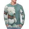 BTCOWZRV Men's Sun Protection Hoodie Shirts UPF 50+ Long Sleeve Rash Guard White Bear And Bird Sun Shirt Outdoor view 4