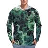BTCOWZRV Men's Sun Protection Hoodie Shirts UPF 50+ Long Sleeve Rash Guard With Moss Image Sun Shirt Outdoor Style view 1
