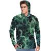 BTCOWZRV Men's Sun Protection Hoodie Shirts UPF 50+ Long Sleeve Rash Guard With Moss Image Sun Shirt Outdoor Style view 2