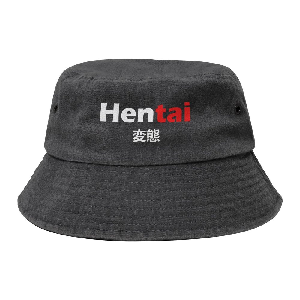 Byoblu Hentai Bucket Hat for Women Men Cowboy Denim Fisherman Hats Black