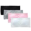 4 Pack Girls Bandeau Strapless Padded Bralettes Cami Wireless Tube Bra Seamless Lace Trim Cotton Bra for 8-14 Years view 1