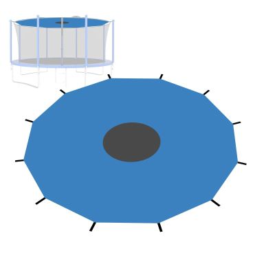 Toveival Trampoline Shade Cover, Anti-UV Sun Protection, 8ft-16ft, Blue