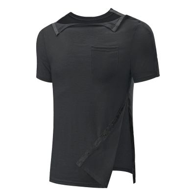 xoxingysm Unisex Mens Chemo Port Shirts Post Shoulder Surgery Recovery Shirts Chemo Clothing Tear Away Short Sleeve Full Open Side Snap Dialysis Chemo Clothing