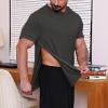 xoxingysm Unisex Mens Chemo Port Shirts Post Shoulder Surgery Recovery Shirts Chemo Clothing Tear Away Short Sleeve Full Open Side Snap Dialysis Chemo Clothing view 3