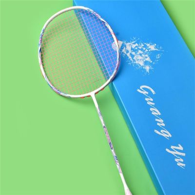 XCTTEDV 8U G6 Professional Badminton Racket, All-in-one Carbon Fiber Badminton Racket, Ultra Light Badminton Racquets (Pink Racket+Pink line)