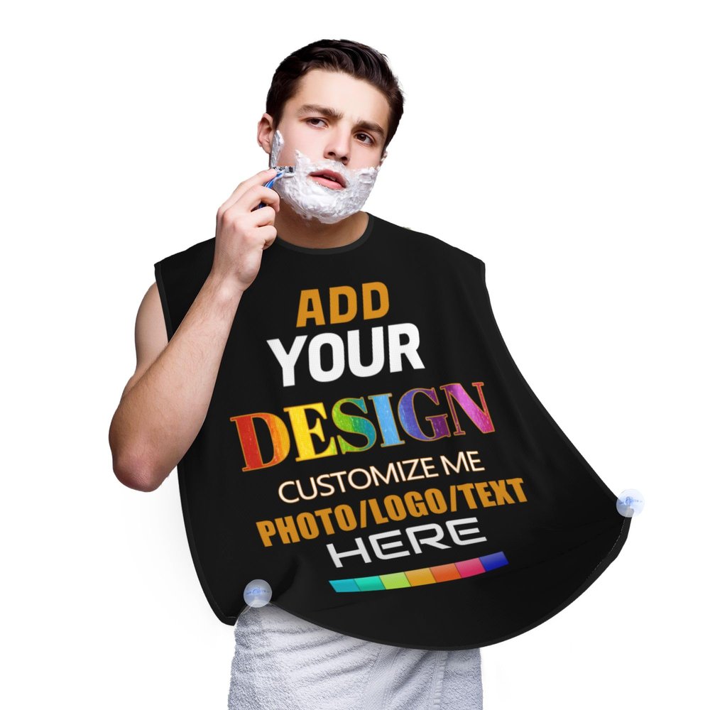 Custom Beard Bib Apron Personalized Photo Logo Name Text Beard Hair Catcher