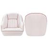 "Comfortable Pontoon Boat Seat with Captain's Bucket Design in White and Red" view 1