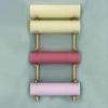 Vibeo Yoga Mat Holder Wall Mount Metal Yoga Mat Rack, Home Gym Office School Yoga Mat Storage Bin, 6 Tiers Yoga Mat Organizer for Foam Rollers, Skateboard(Gold) view 1