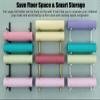 Vibeo Yoga Mat Holder Wall Mount Metal Yoga Mat Rack, Home Gym Office School Yoga Mat Storage Bin, 6 Tiers Yoga Mat Organizer for Foam Rollers, Skateboard(Gold) view 3