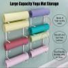 Vibeo Yoga Mat Holder Wall Mount Metal Yoga Mat Rack, Home Gym Office School Yoga Mat Storage Bin, 6 Tiers Yoga Mat Organizer for Foam Rollers, Skateboard(Gold) view 4