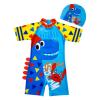 Kids Toddler Boys One  Rash Guard Swimsuit with Hat Short Sleeve UPF 50+ Sun Protective Bathing (F, 6-9 Years) view 1